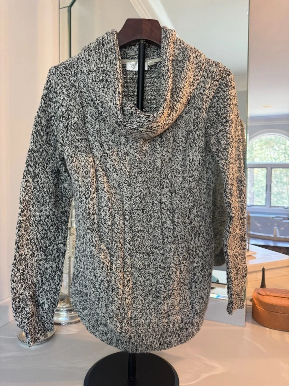 RD style cowl neck black white sweater USM
